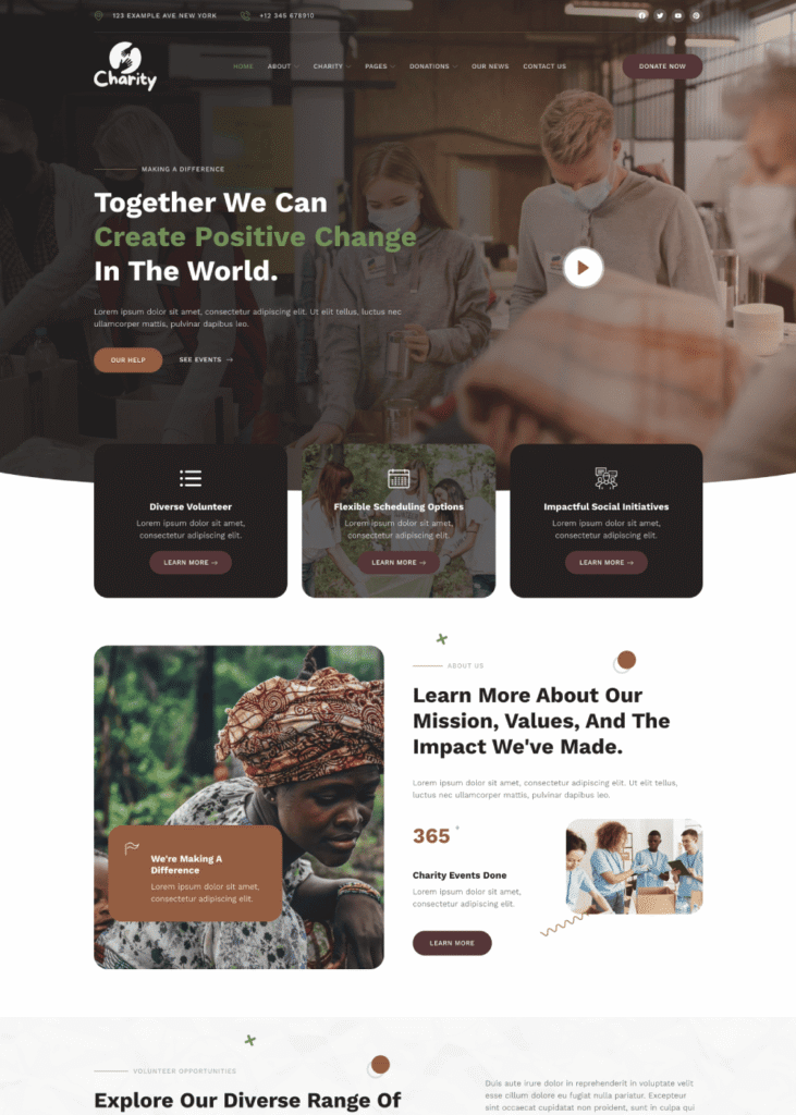 Charity Interface