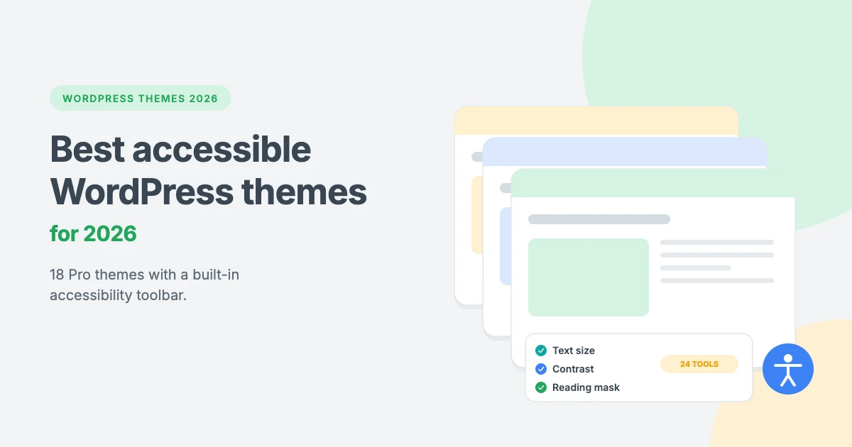 Best accessible WordPress themes for 2026: 18 WPInterface Pro themes with a built-in accessibility toolbar
