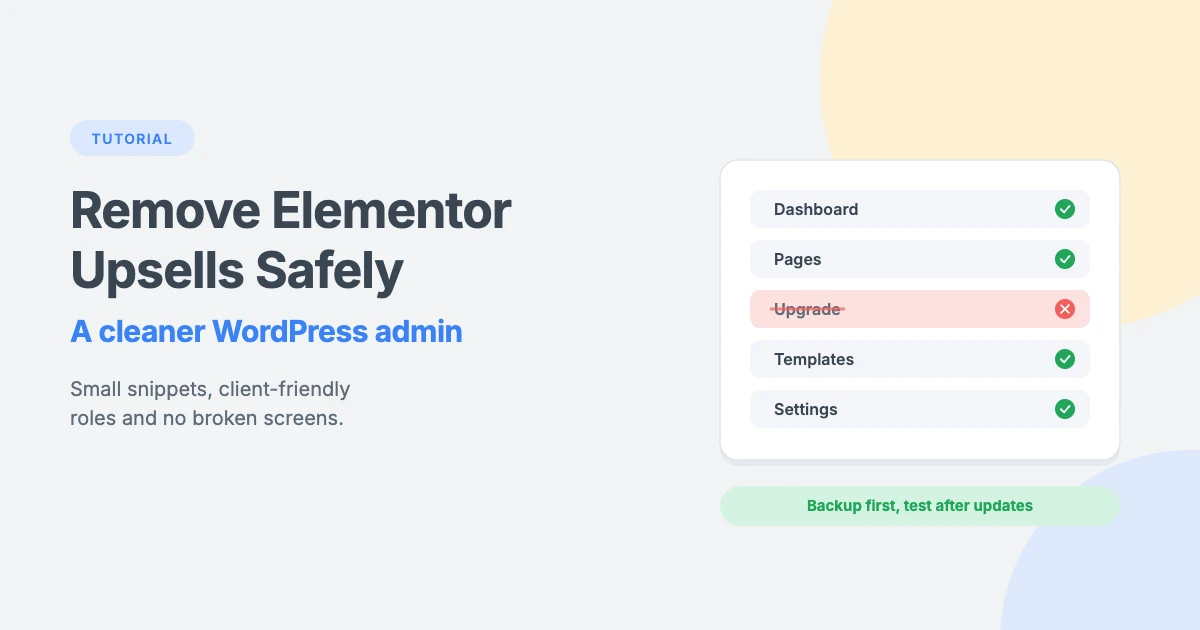 How to remove Elementor upsells in WordPress: a step-by-step tutorial
