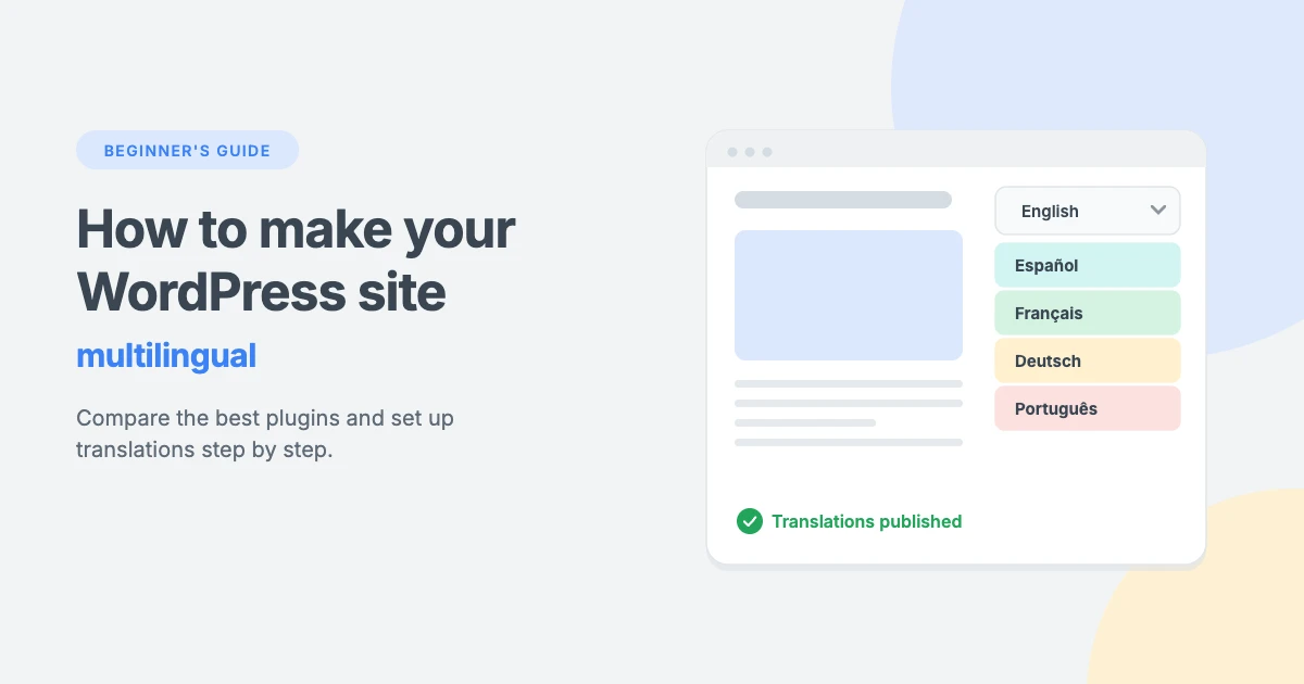 How to make your WordPress site multilingual: a language switcher with English, Spanish, French, German and Portuguese