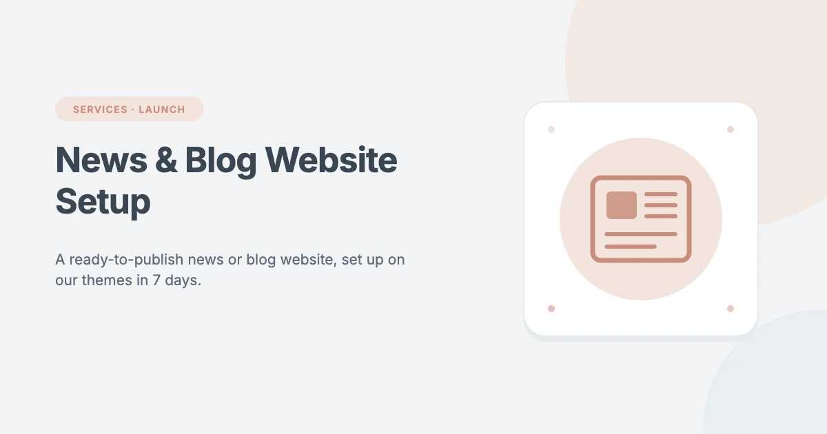 News and blog website setup service for WordPress by WPInterface: a working publication live in about 7 days