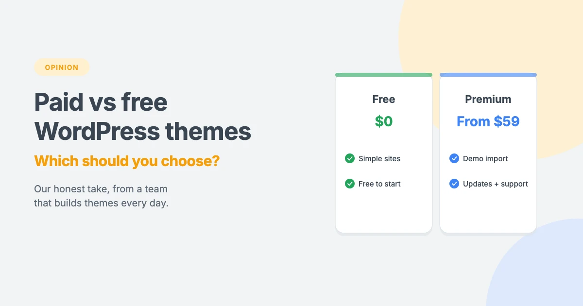 Paid vs free WordPress themes: our honest opinion on which one you should choose