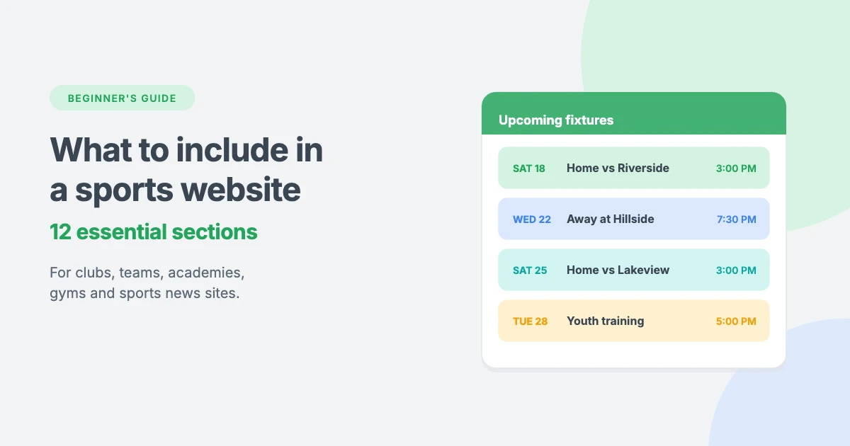 What to include in a sports website: a beginner's guide to 12 essential sections