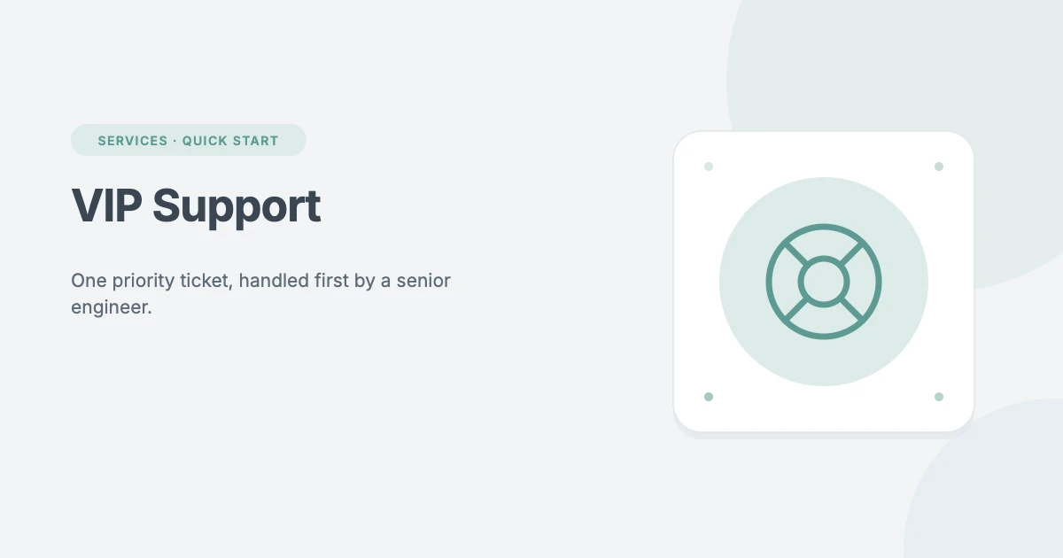 VIP Support service for WordPress by WPInterface: priority tickets handled by a senior engineer for $29
