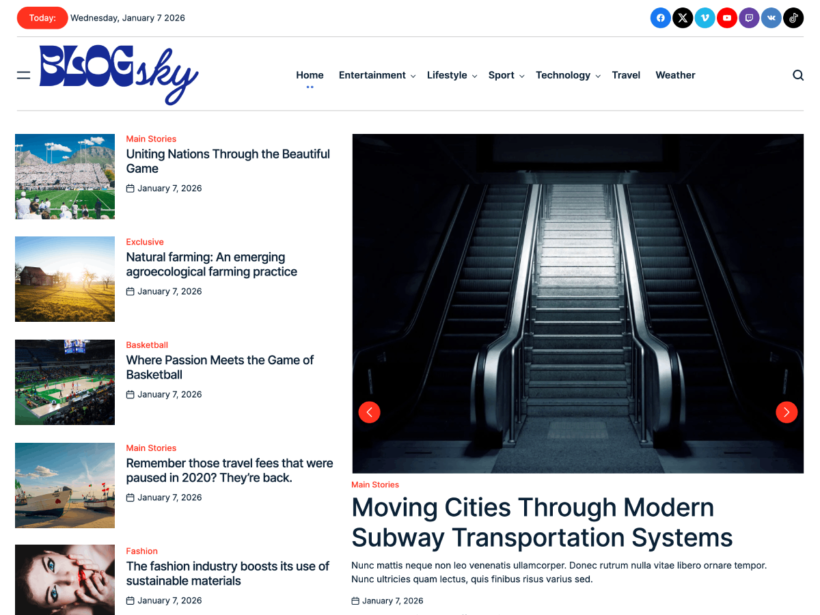 BlogSky WordPress Theme